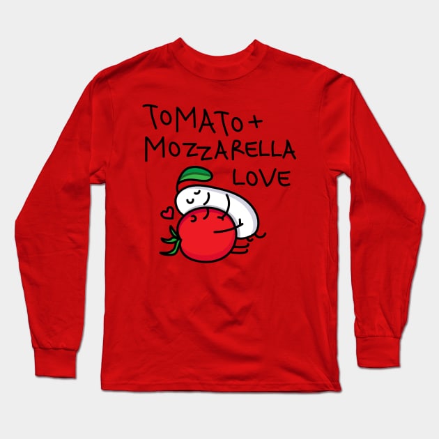 Tomato and mozzarella couple (b) Long Sleeve T-Shirt by spontania